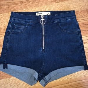 Blue denim shorts